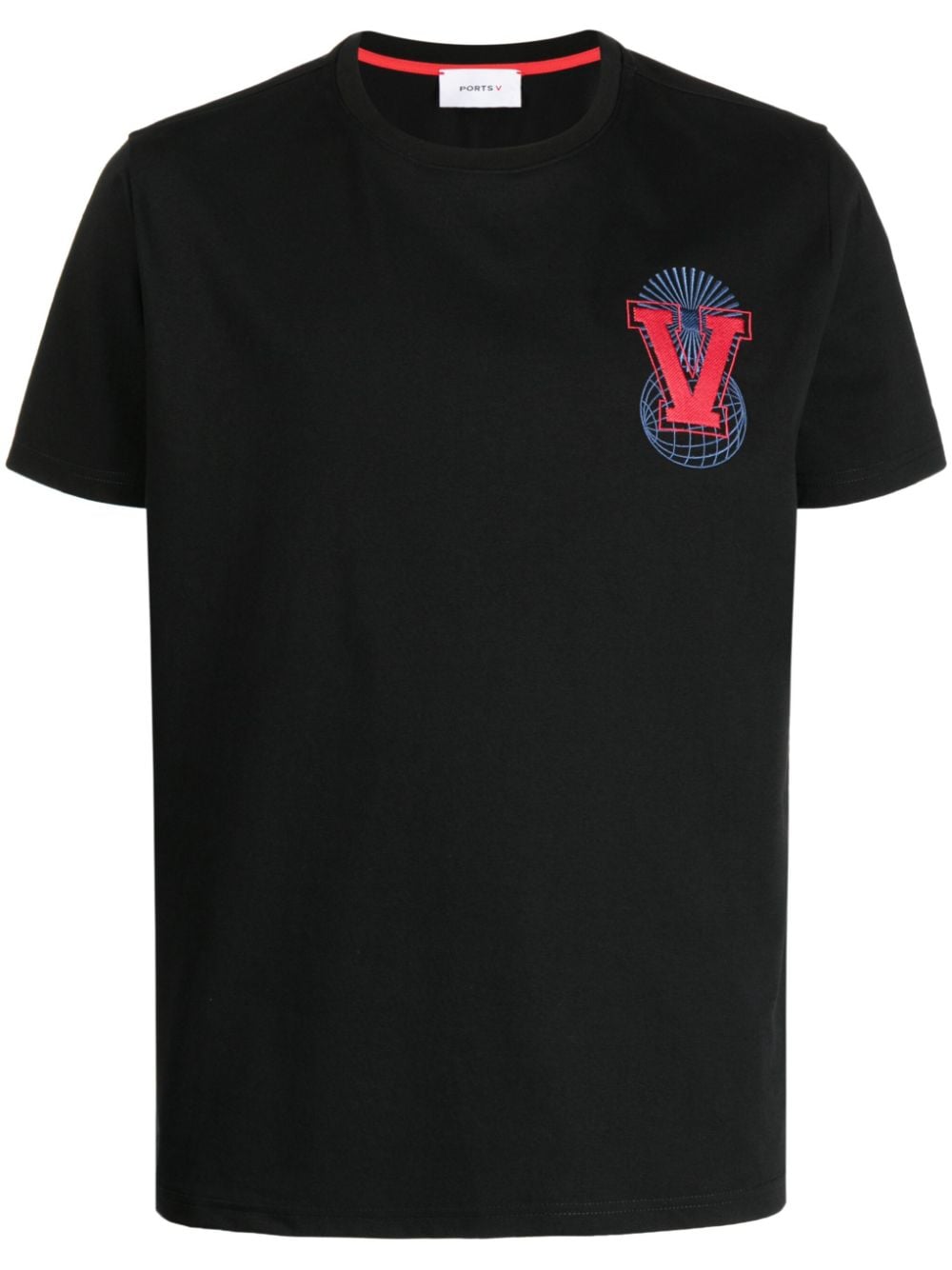 Ports V logo-embroidered T-shirt - Black von Ports V