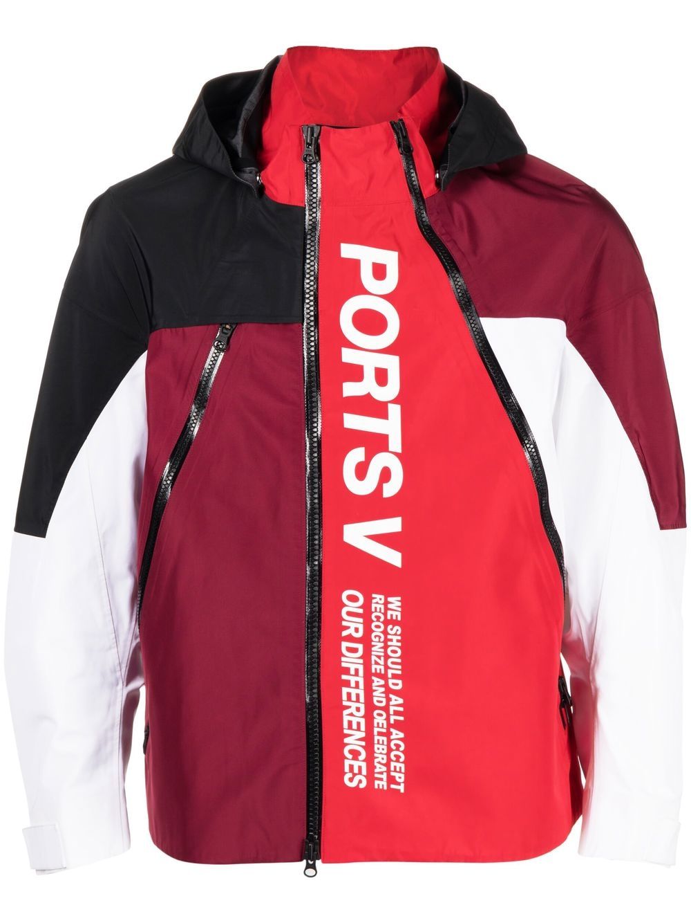 Ports V logo-print hooded jacket - Black von Ports V