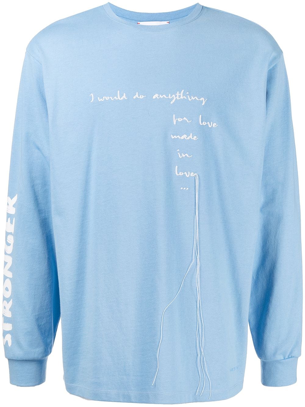 Ports V logo-print long-sleeved T-shirt - Blue von Ports V