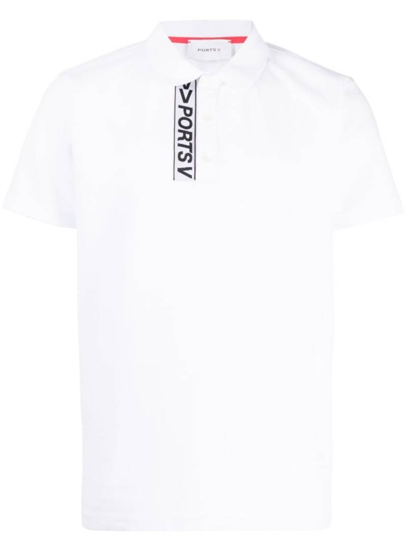 Ports V logo-tape polo shirt - White von Ports V