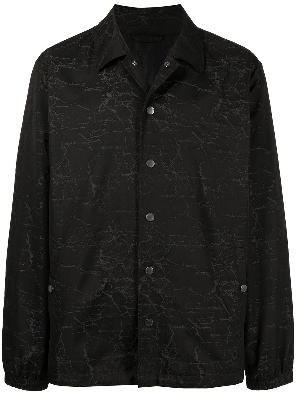 Ports V patterned button-up shirt - Black von Ports V