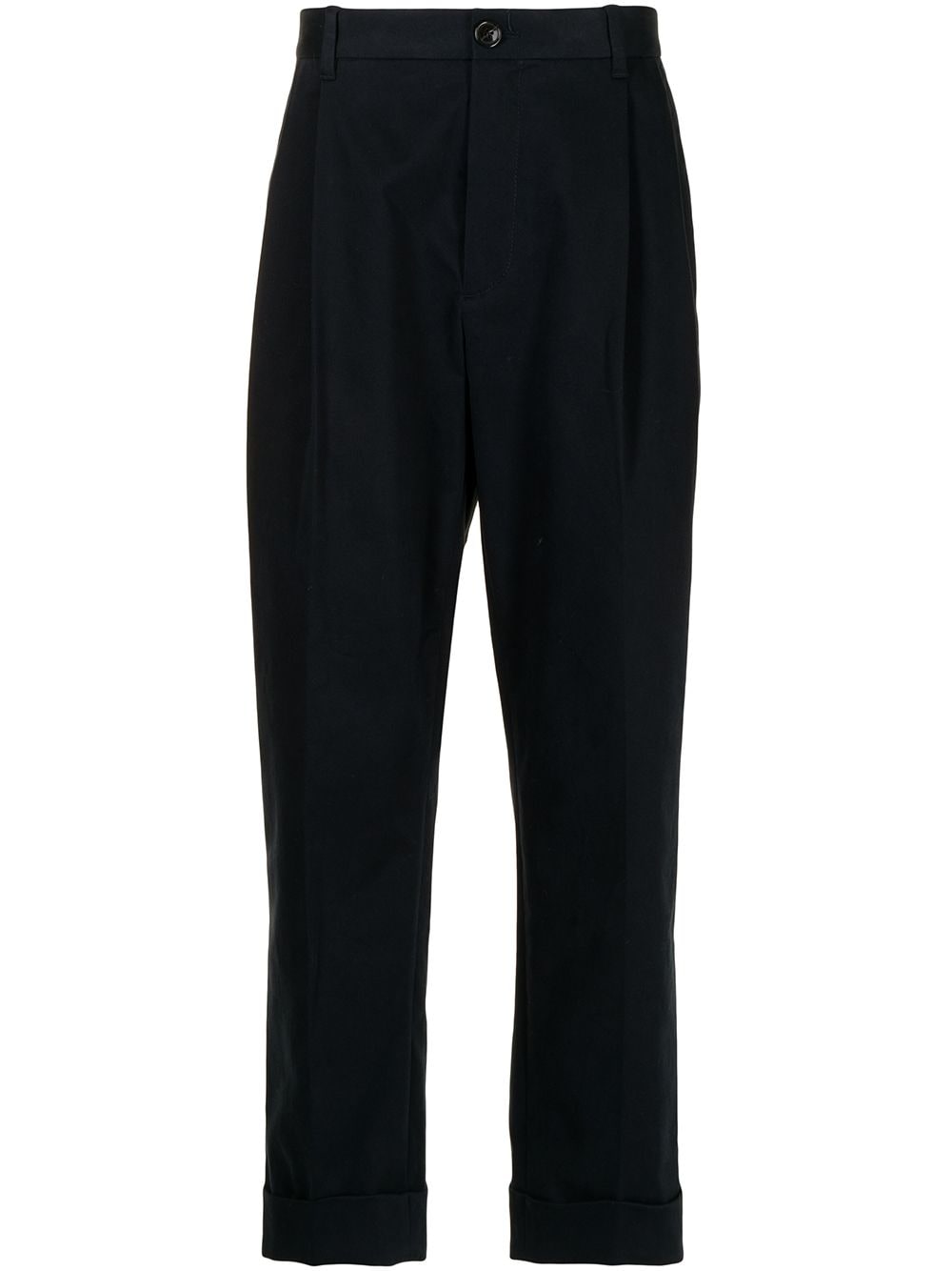 Ports V turn-up hem straight trousers - Blue von Ports V