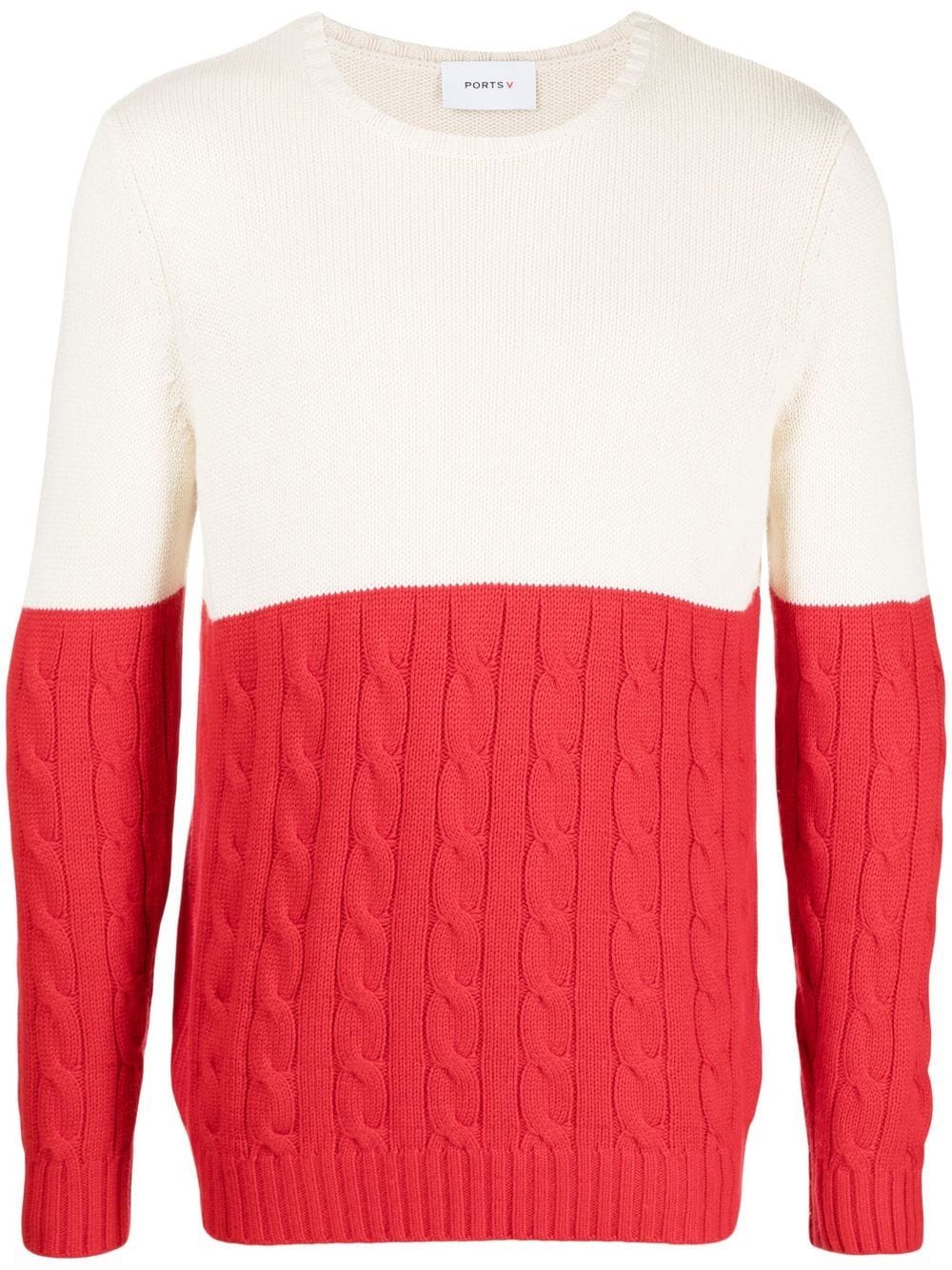 Ports V two-tone knit jumper - White von Ports V