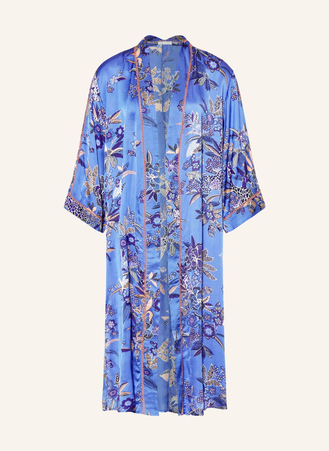 Poupette St Barth Damen-Kimono Erica Aus Satin blau von Poupette St Barth