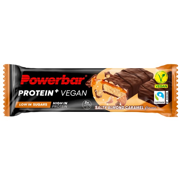 PowerBar - Protein+ Vegan Low Sugar SaltyAlmond Caram - Energieriegel Gr 2 x 21 g salty almond / caramel von PowerBar