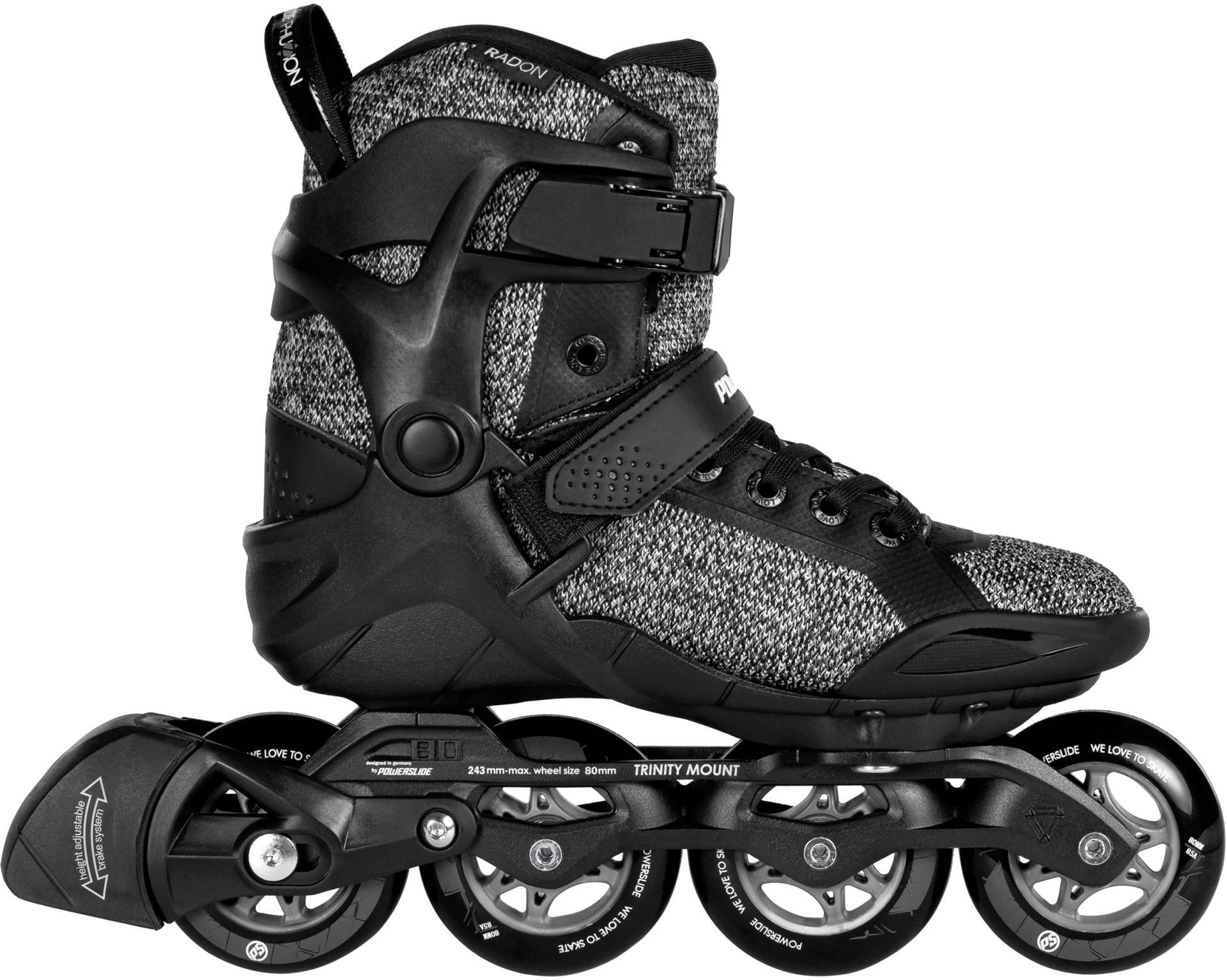 Powerslide Inlineskates »Phuzion Radon Black White 80« von Powerslide