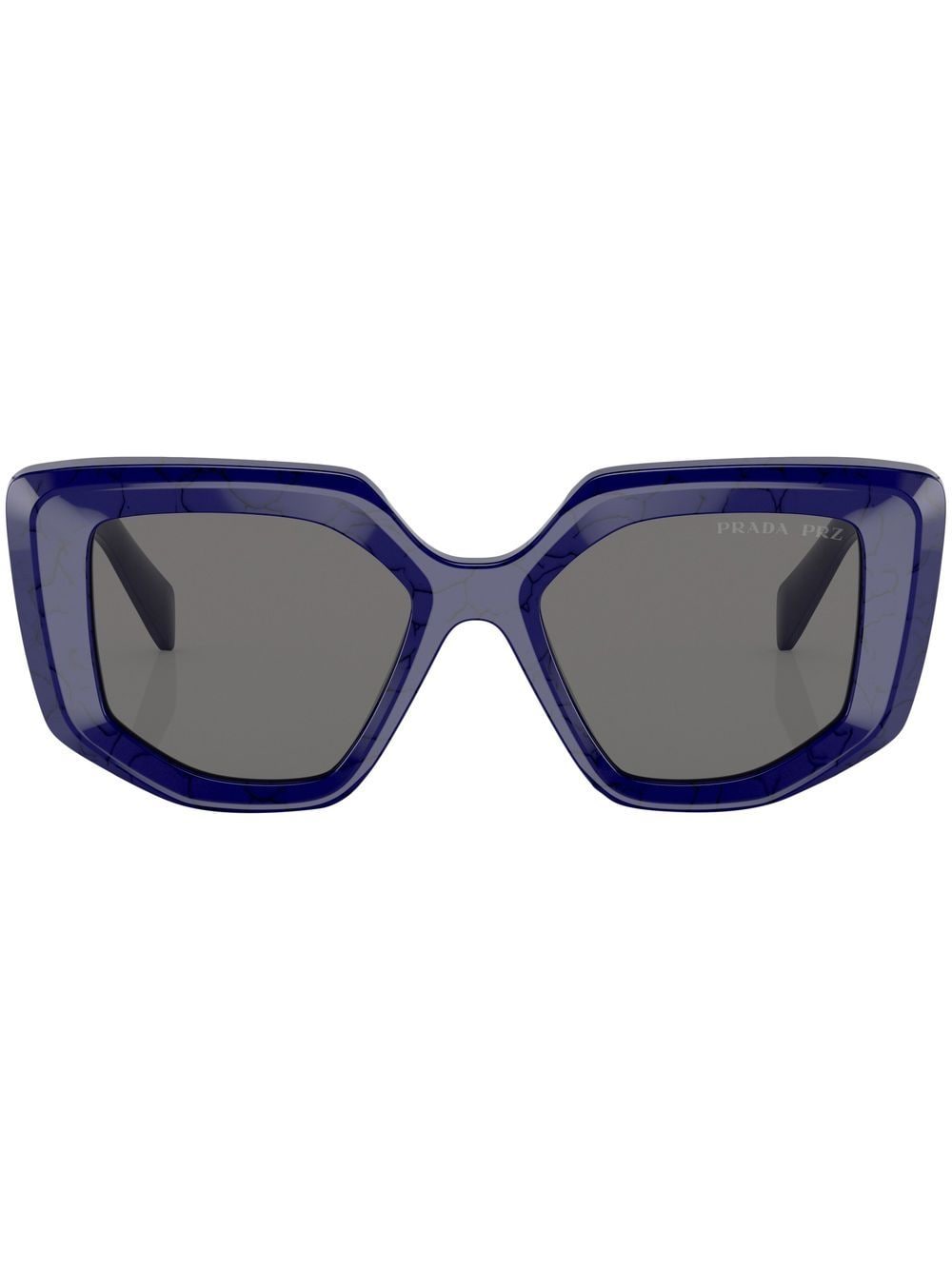 Prada Eyewear geometric-frame logo-detail sunglasses - Blue von Prada Eyewear