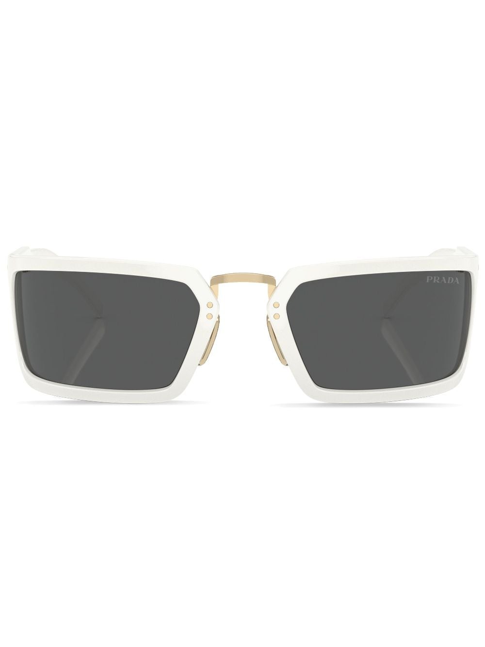 Prada Eyewear logo-engraved square-frame sunglasses - White von Prada Eyewear