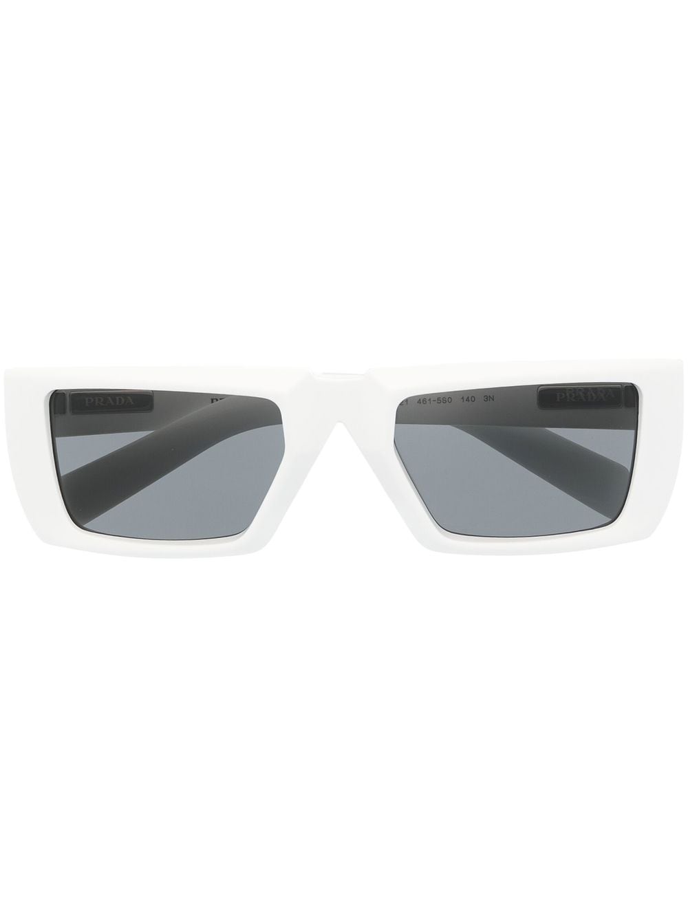 Prada Eyewear logo-lettering rectangle-frame glasses - White von Prada Eyewear