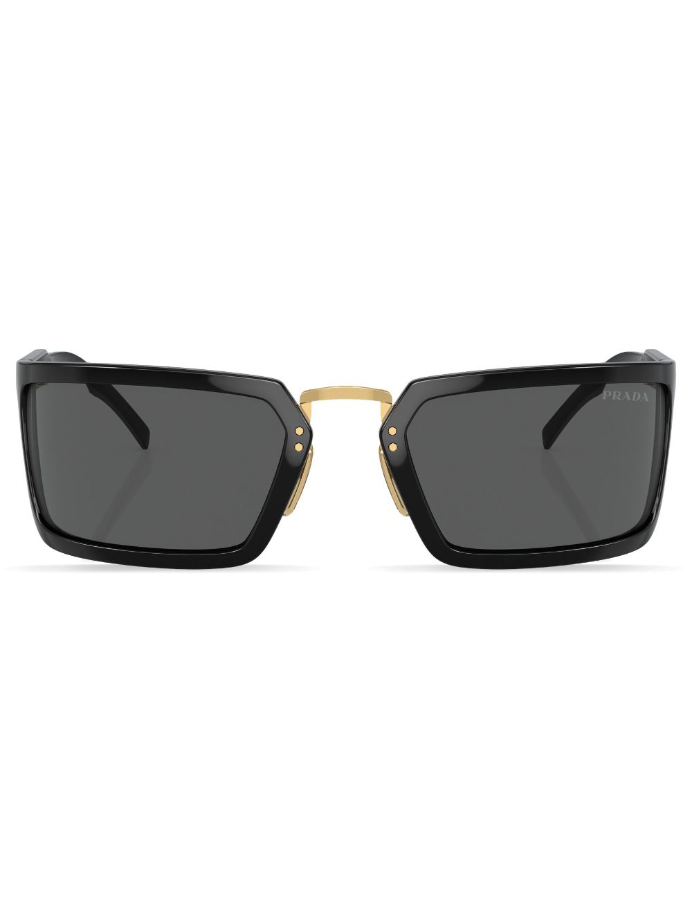 Prada Eyewear logo-lettering wraparound sunglasses - Black