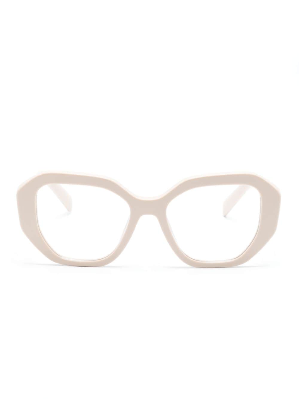Prada Eyewear logo-print cat-eye glasses - Neutrals von Prada Eyewear