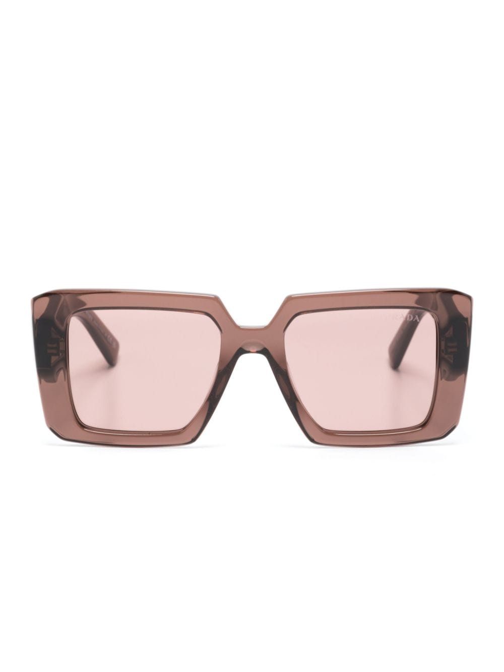 Prada Eyewear logo-print square-frame sunglasses - Brown von Prada Eyewear