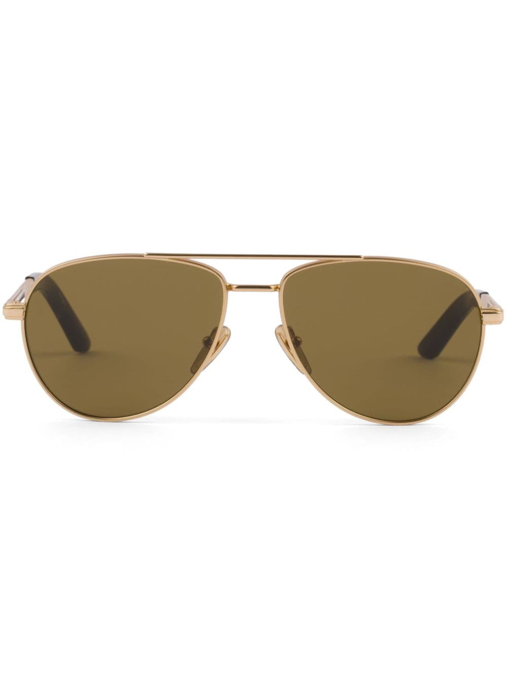 Prada Eyewear logo-plaque pilot-frame sunglasses - Gold von Prada Eyewear