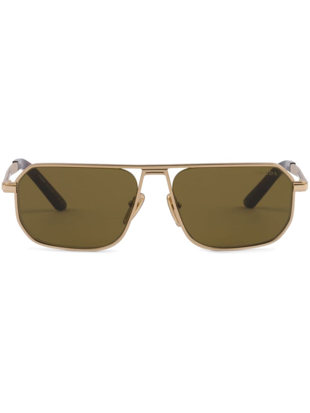 Prada Eyewear logo-plaque pilot-frame sunglasses - Gold von Prada Eyewear