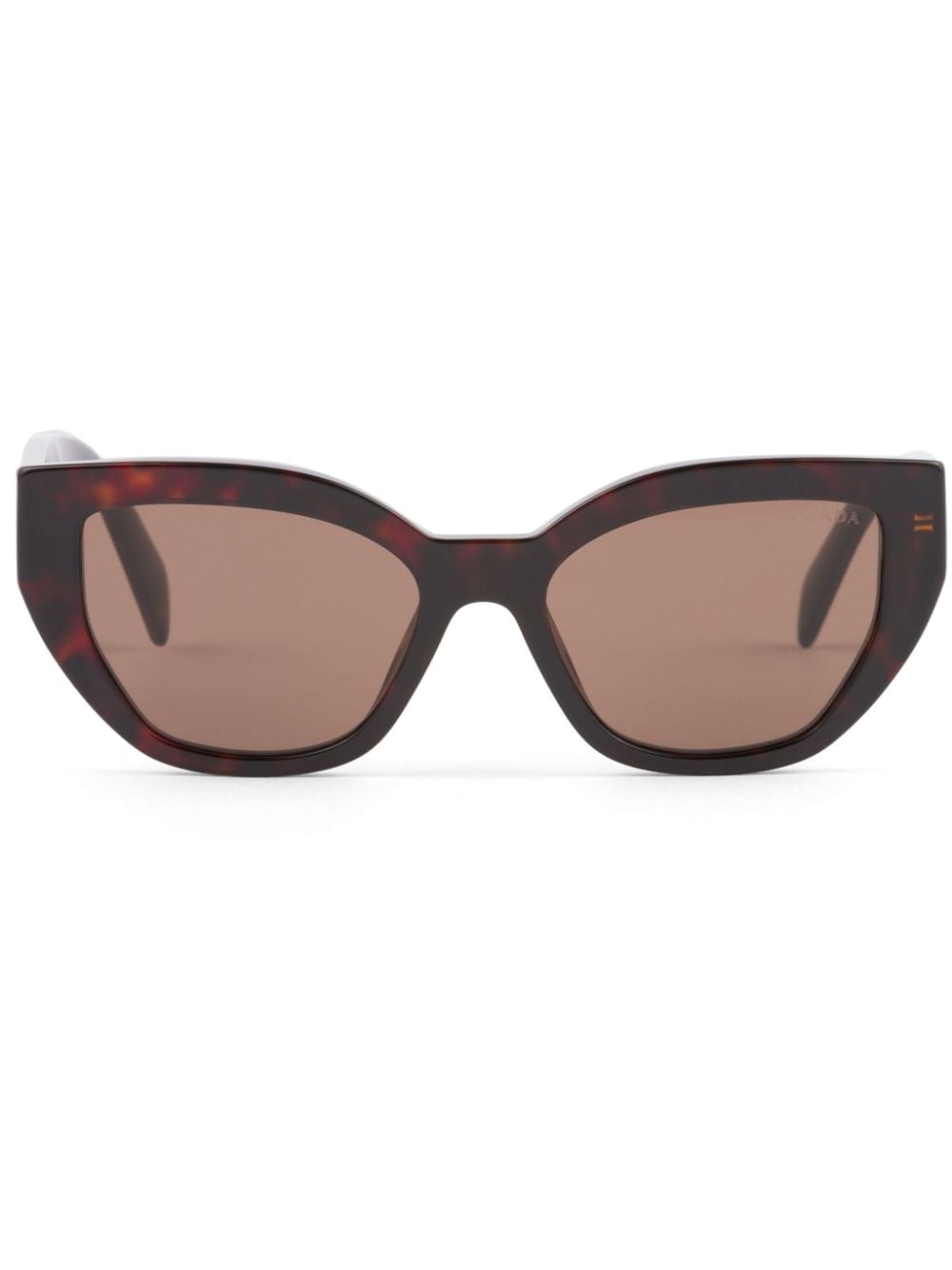 Prada Eyewear logo-plaque cat-eye sunglasses - Brown von Prada Eyewear