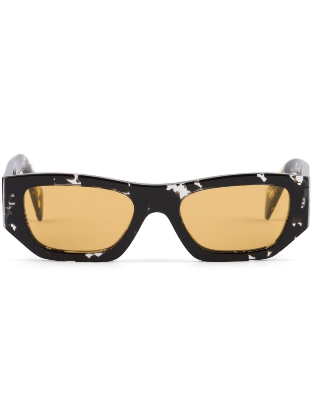 Prada Eyewear logo-plaque rectangle-frame sunglasses - Brown von Prada Eyewear