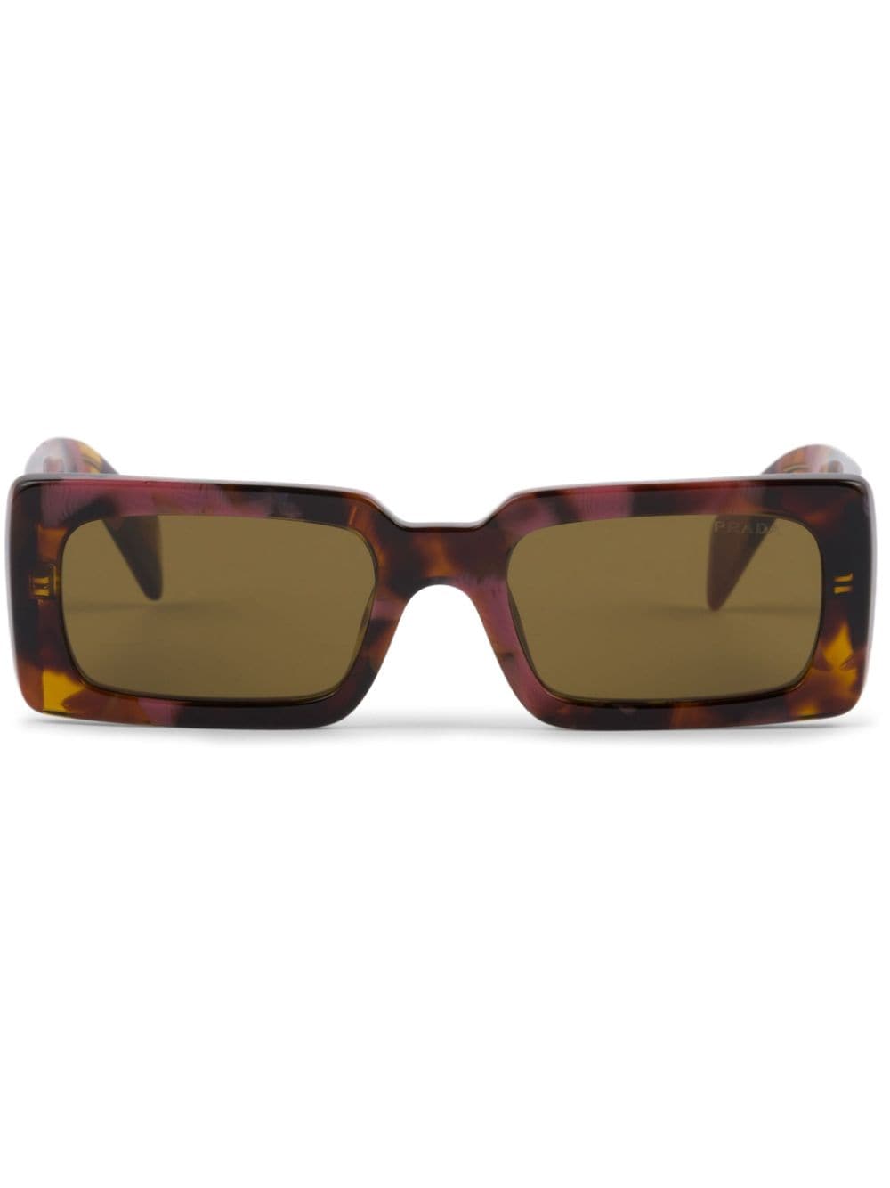 Prada Eyewear logo-plaque rectangle-frame sunglasses - Brown von Prada Eyewear