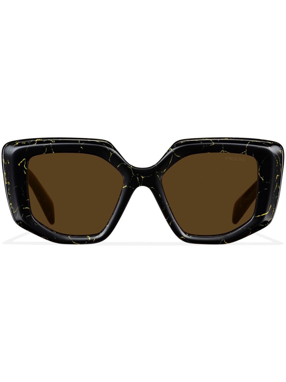 Prada Eyewear triangle logo square-frame sunglasses - Black von Prada Eyewear
