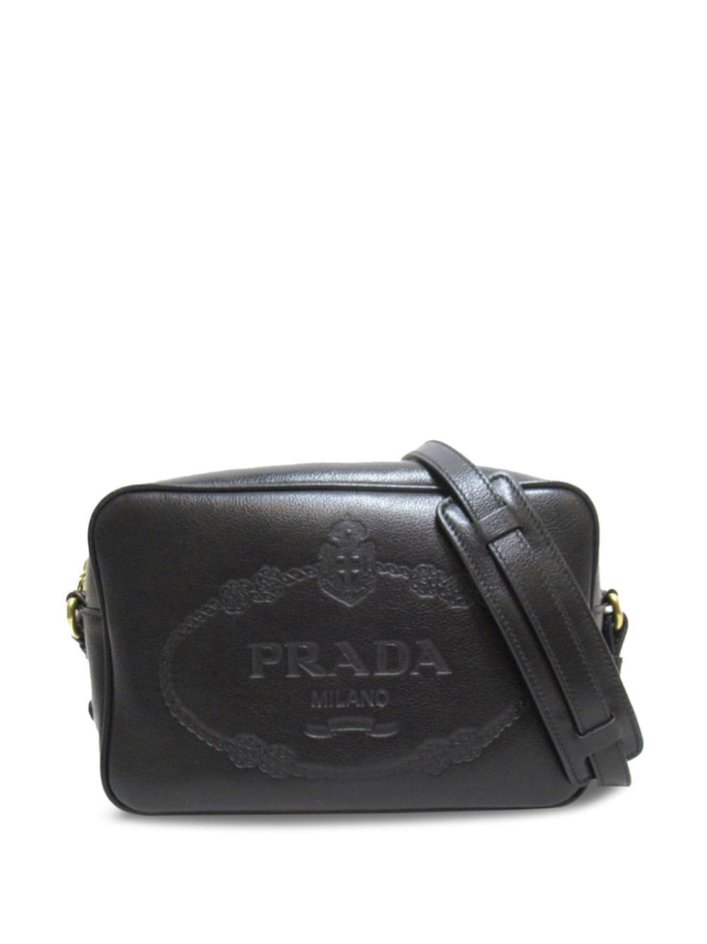 Prada Pre-Owned 2000-2023 Glace Calf Logo crossbody bag - Black von Prada Pre-Owned