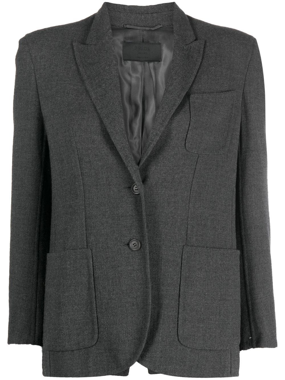 Prada Pre-Owned 2000s single-breasted wool blazer - Grey von Prada Pre-Owned