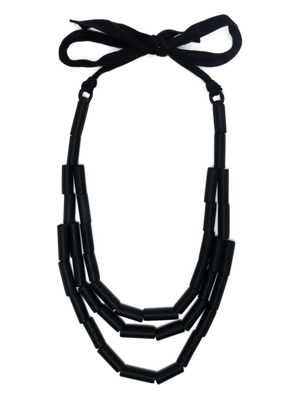 Prada Pre-Owned 2000s triple-strap silk sautoir necklace - Black von Prada Pre-Owned