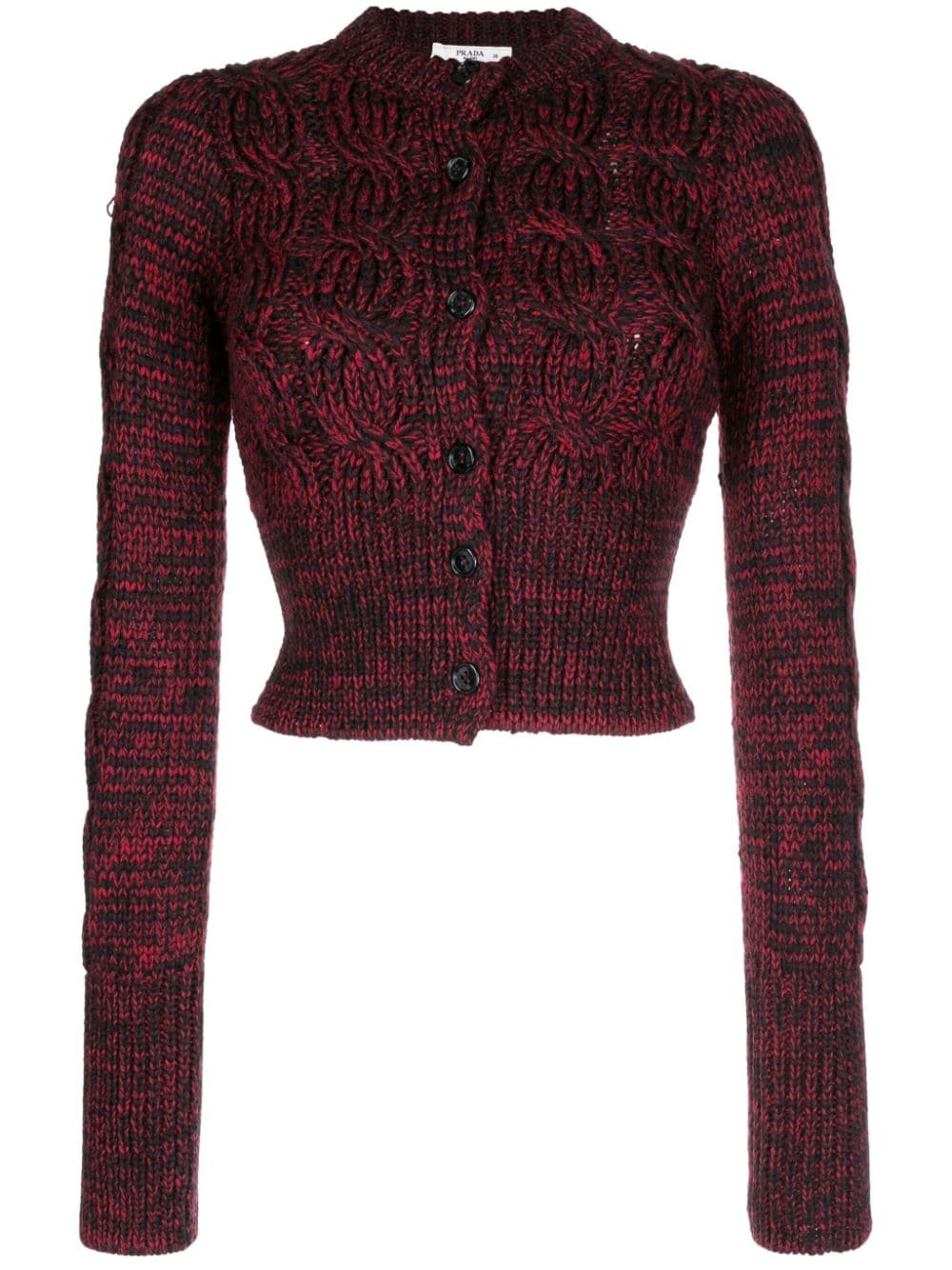 Prada Pre-Owned cable-knit cropped cardigan - Red von Prada Pre-Owned