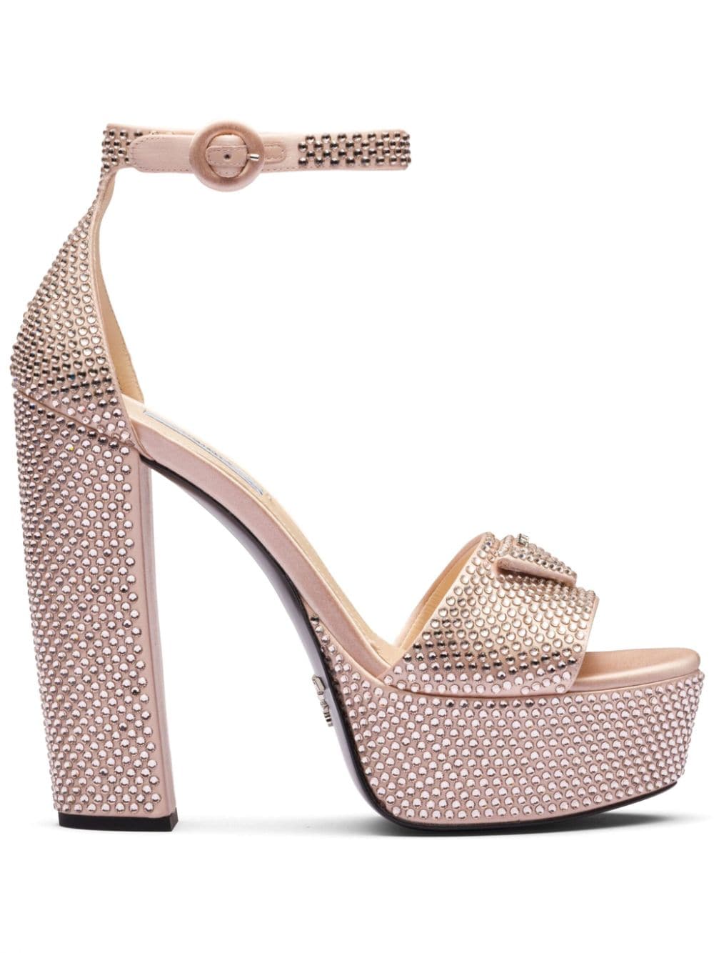 Prada 135mm crystal-studded platform sandals - Pink von Prada