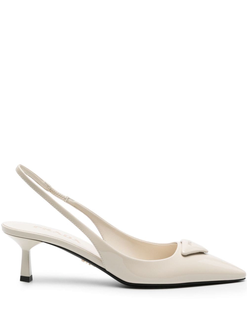 Prada 55mm leather slingback pumps - White von Prada