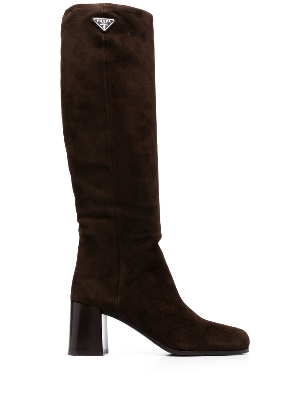 Prada 65mm knee-high leather boots - Brown von Prada