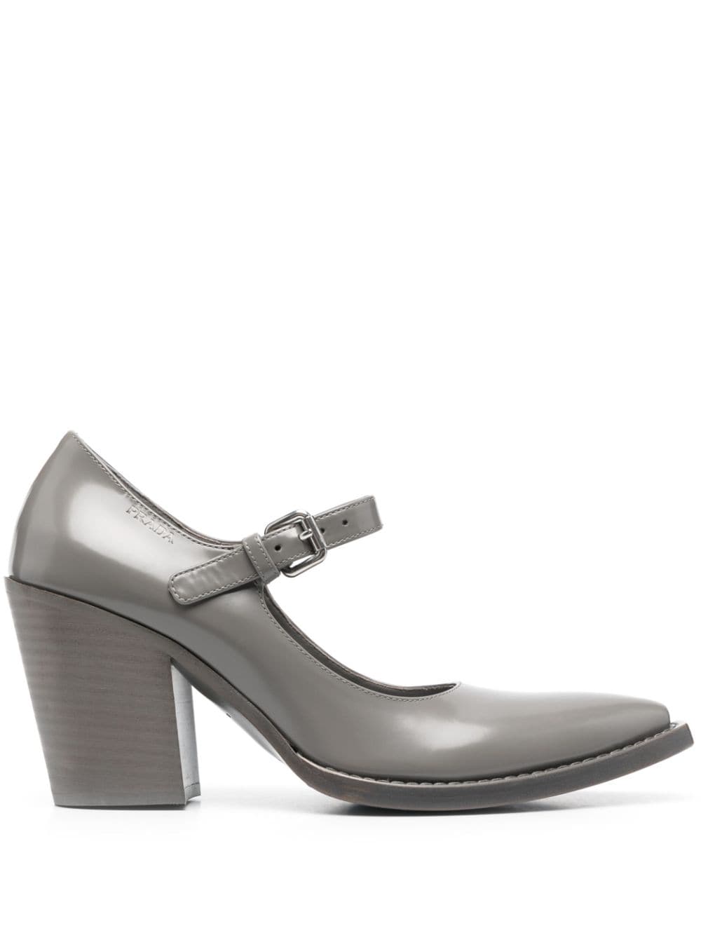 Prada 90mm brushed leather pumps - Grey von Prada