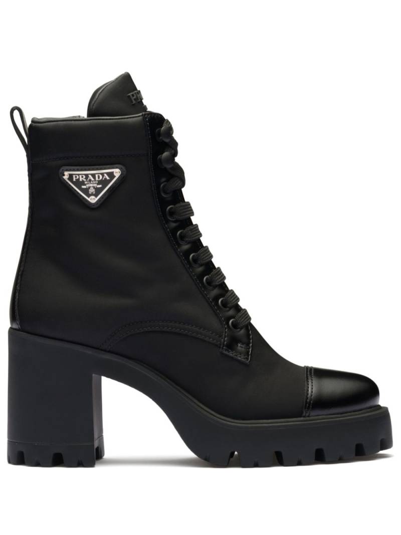 Prada 90mm triangle-logo ankle boots - Black von Prada