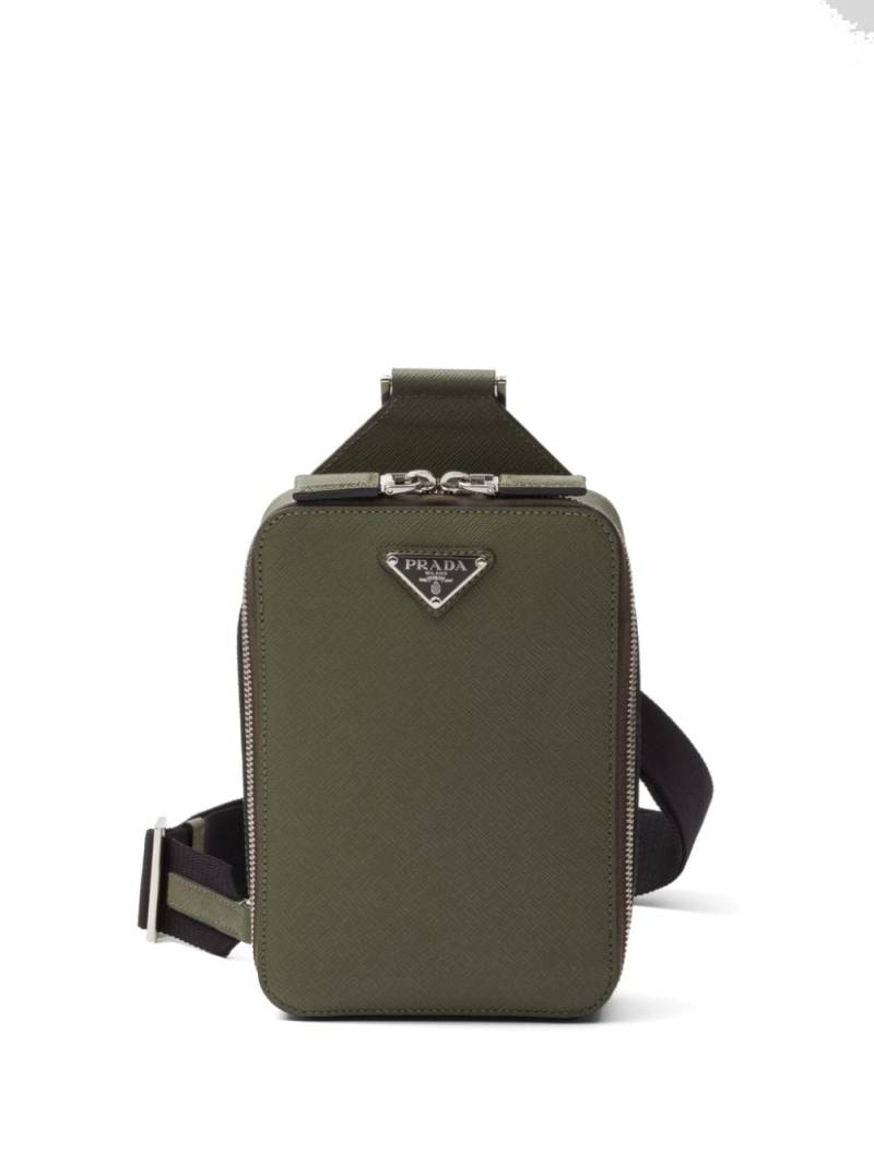 Prada Brique leather shoulder bag - Green von Prada