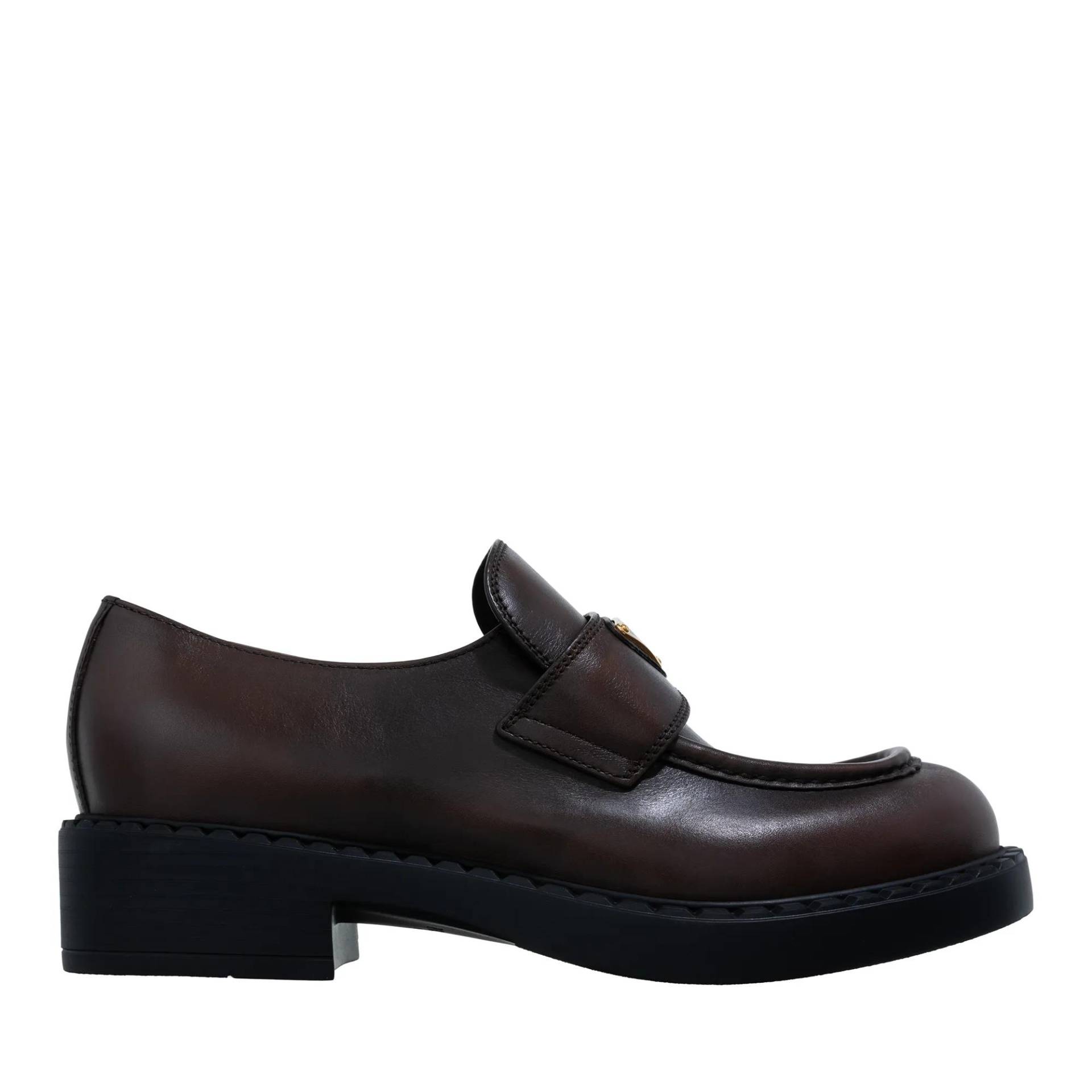 Prada Loafer - Triangle Logo Loafer - Gr. 40 (EU) - in Braun - für Damen von Prada
