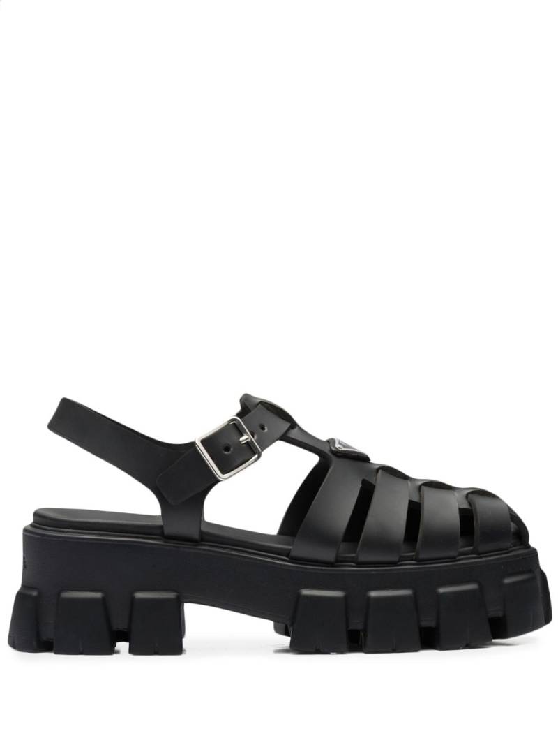 Prada Monolith caged rubber sandals - Black von Prada