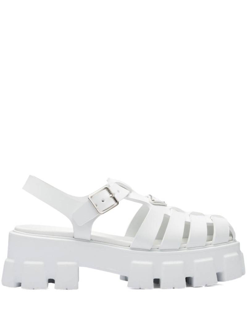 Prada Monolith caged rubber sandals - White von Prada