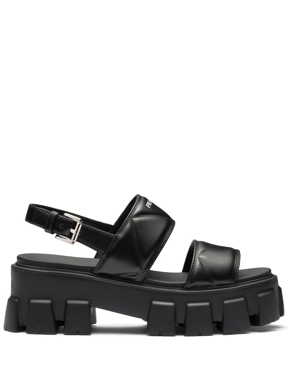 Prada Monolith leather sandals - Black von Prada