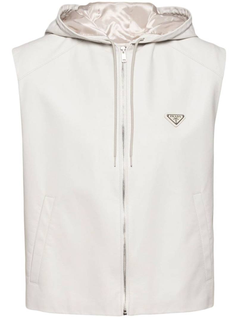 Prada hooded leather vest - White von Prada