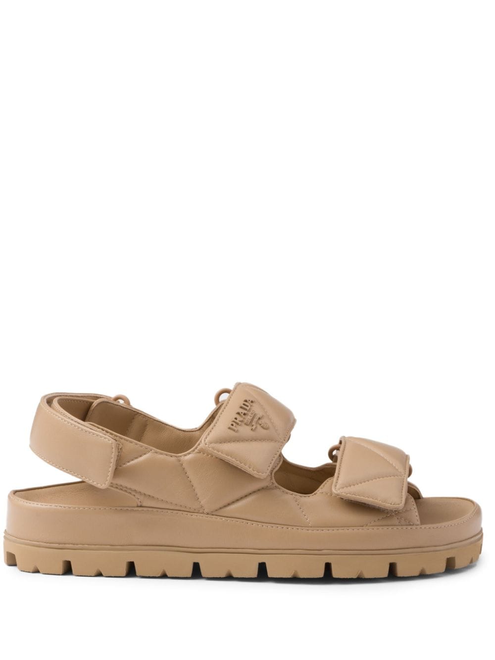 Prada Padded nappa leather sandals - Brown von Prada