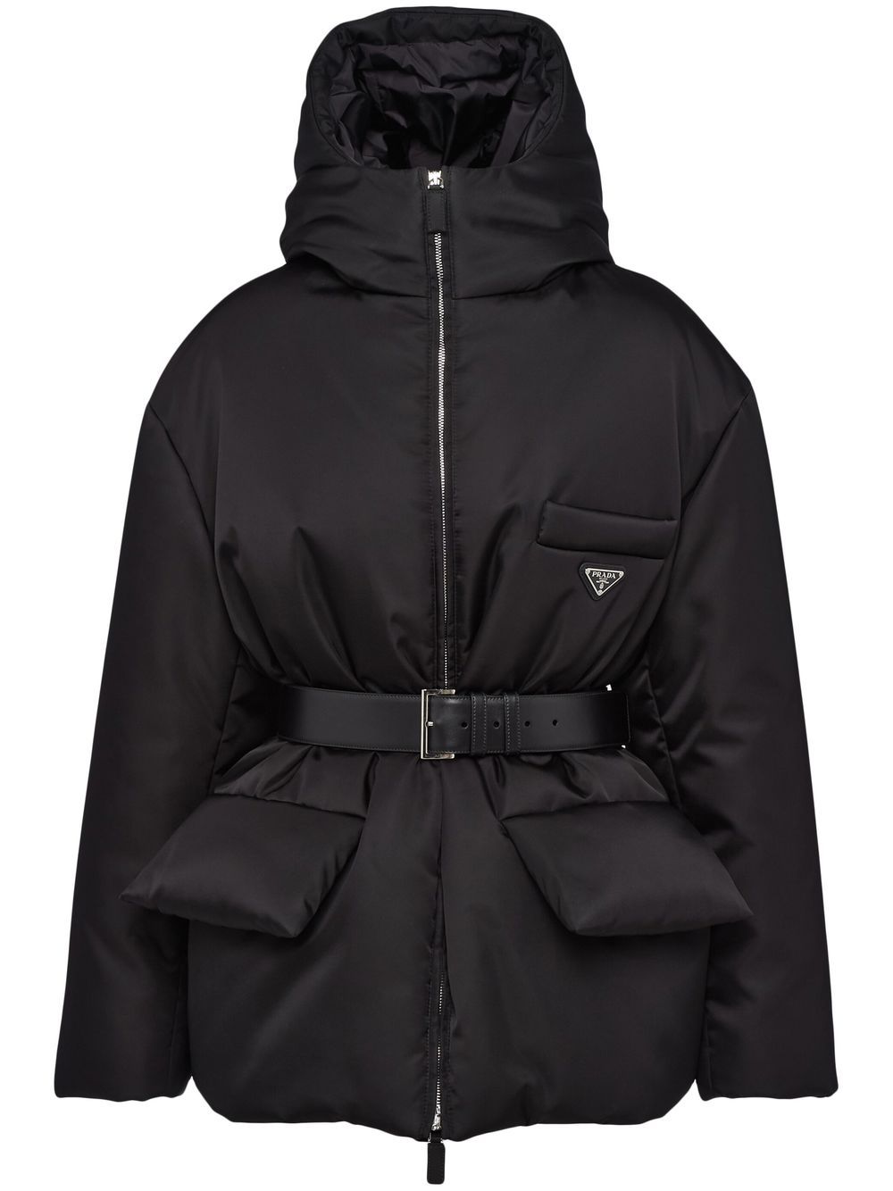 Prada Re-Nylon hooded down jacket - Black von Prada