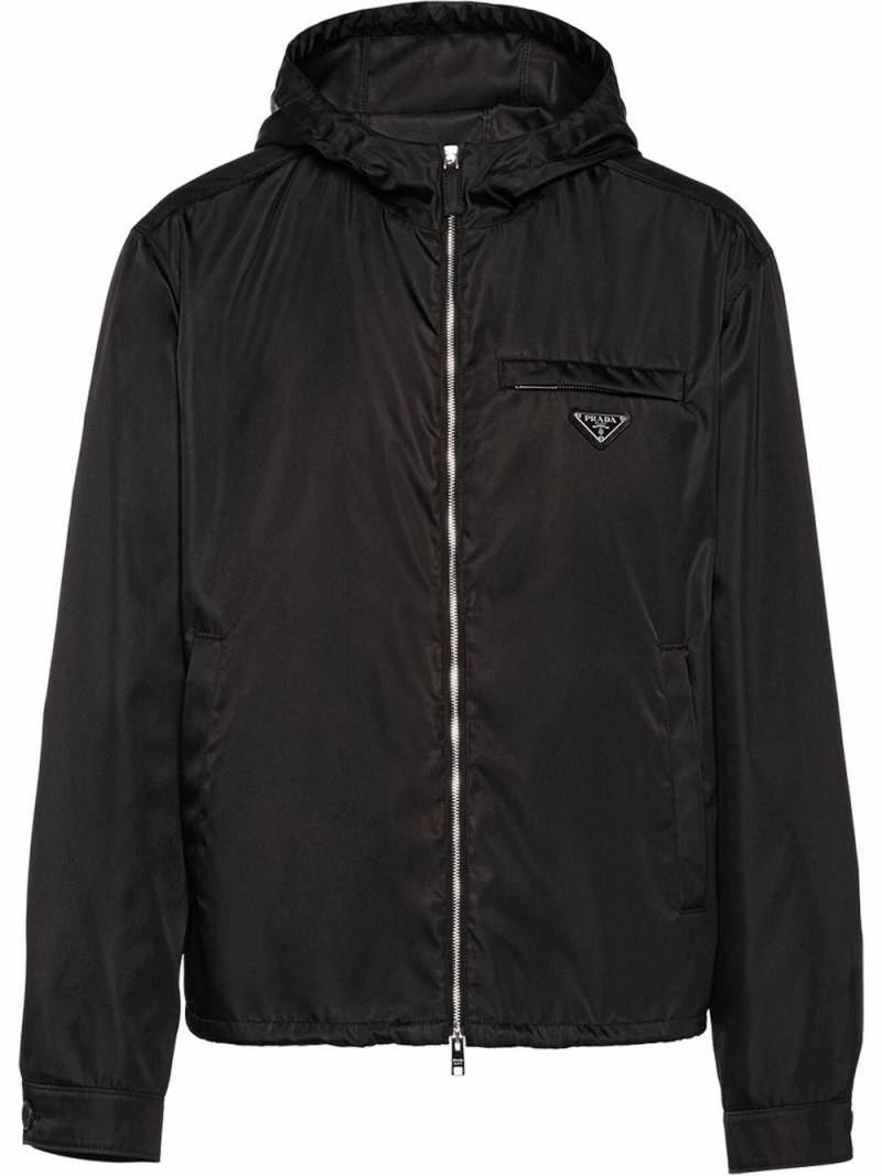 Prada Re-Nylon hooded blouson jacket - Black von Prada