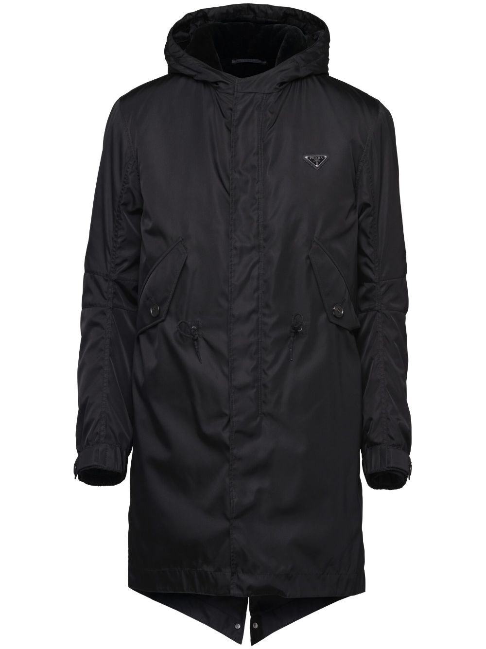 Prada Re-Nylon hooded parka coat - Black von Prada