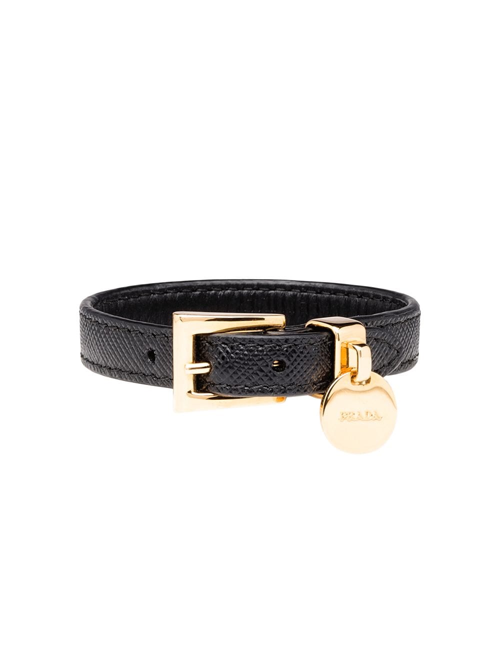 Prada Saffiano leather bracelet - Black von Prada