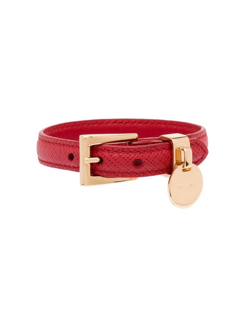 Prada Saffiano leather bracelet - Red von Prada