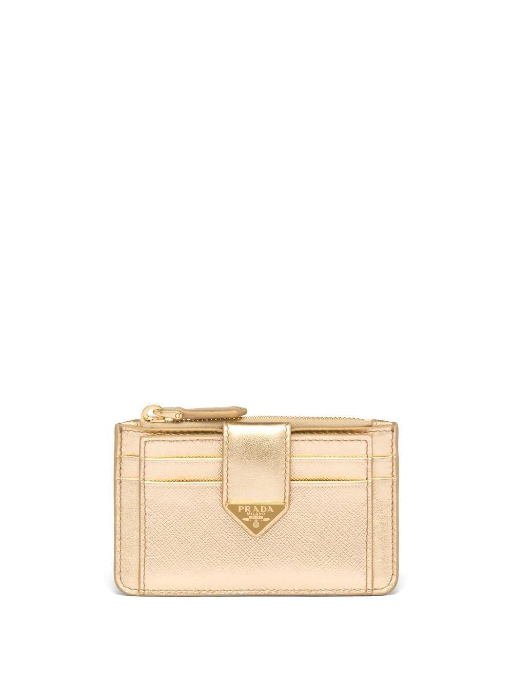 Prada Saffiano leather cardholder - Gold von Prada