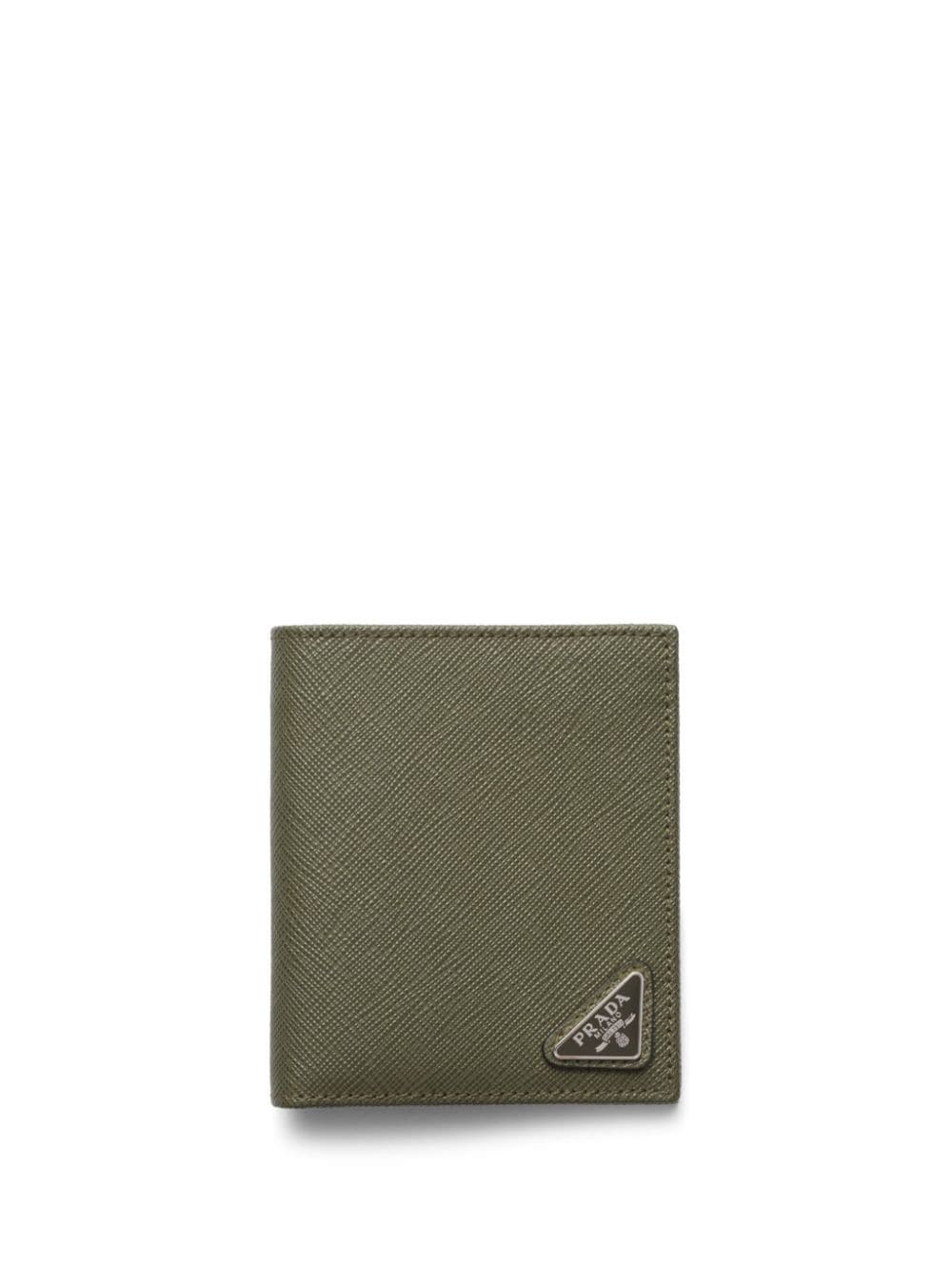 Prada Saffiano leather logo-plaque wallet - Green von Prada