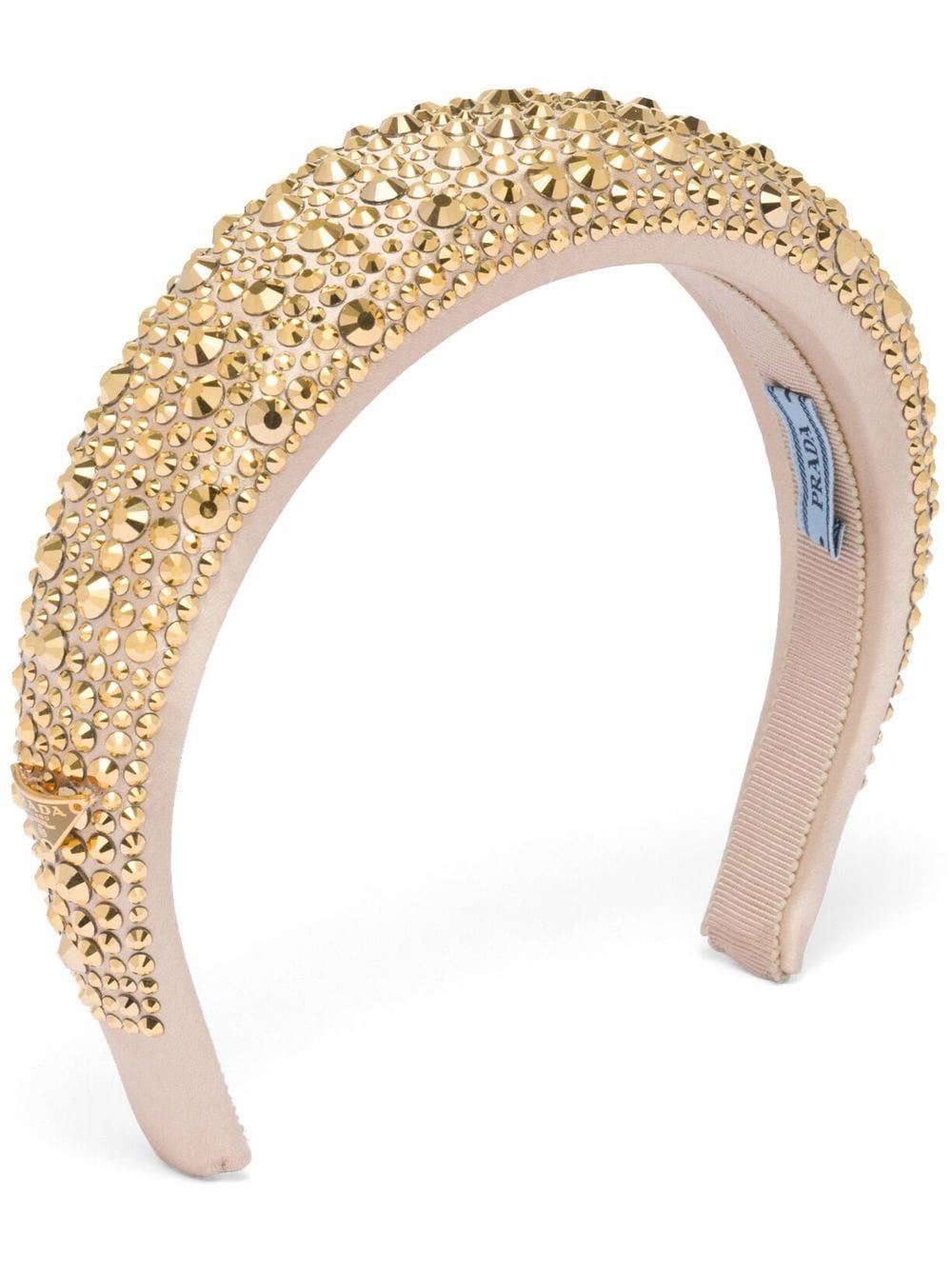 Prada crystal-embellished satin headband - Gold von Prada