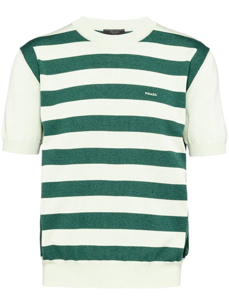 Prada striped crew-neck T-shirt - Green von Prada