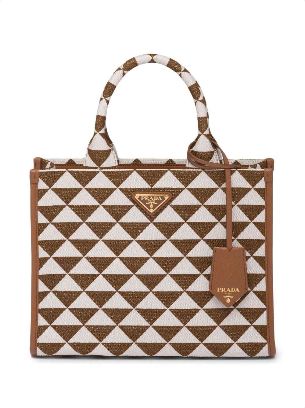 Prada small Symbole jacquard tote bag - Brown von Prada