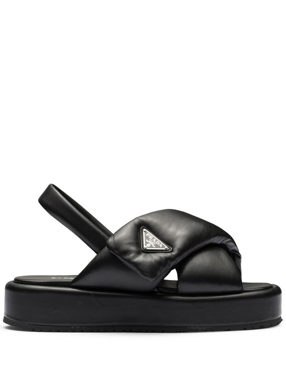 Prada Soft padded nappa leather sandals - Black von Prada