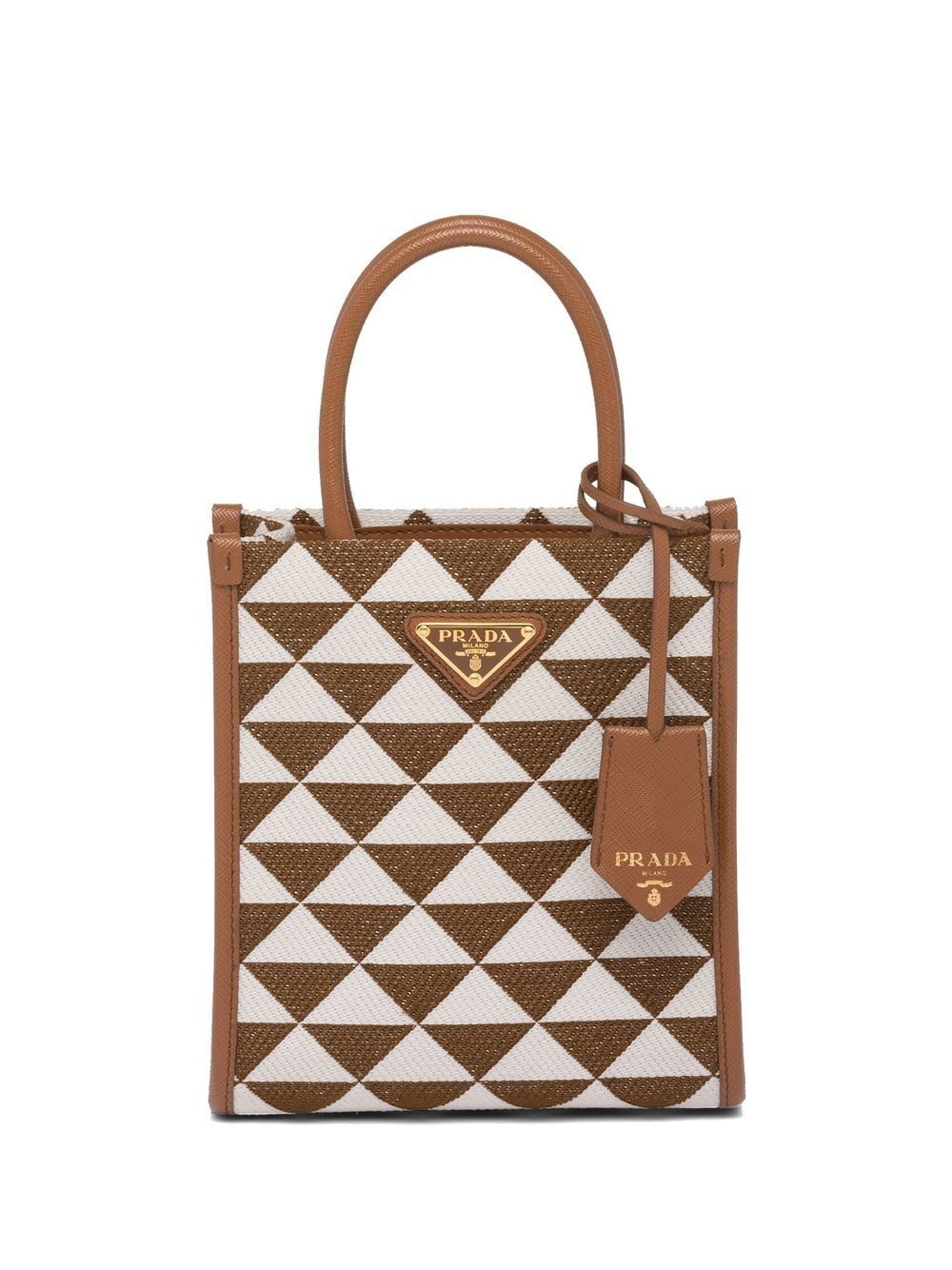 Prada Symbole embroidered mini bag - Brown von Prada